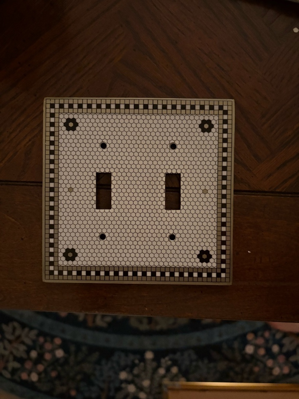 Anthropologie Bistro Tile Double Toggle Switch Plate